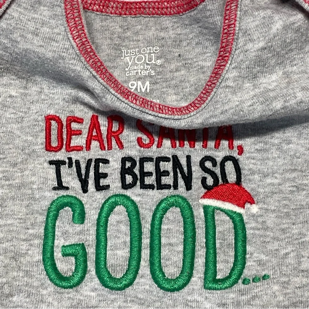 Just One You By Carters Christmas Set of 2 Onesies - 9 M